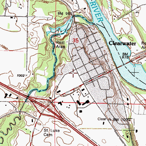 Topographic Map of Clearwater Fire and Rescue Department, MN