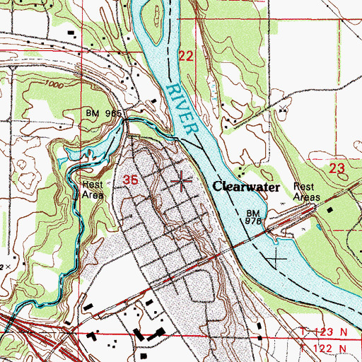Topographic Map of Clearwater United Methodist Church, MN