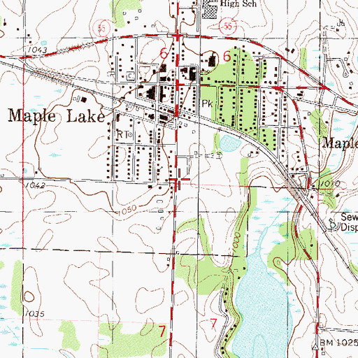Topographic Map of Maple Lake Mobile Home Park, MN