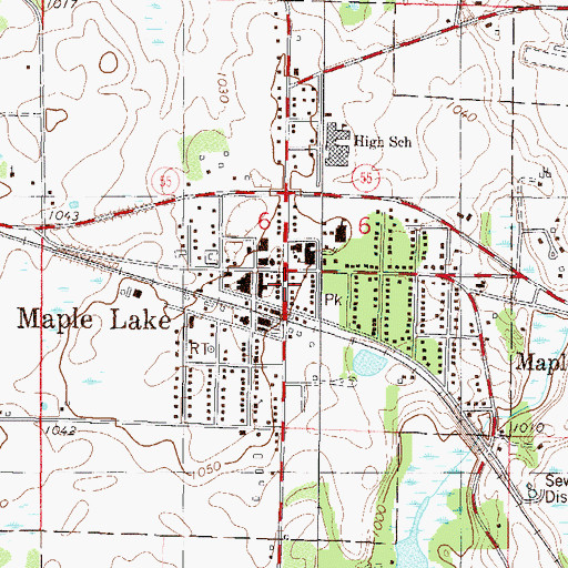 Topographic Map of Holy Cross Lutheran Church, MN