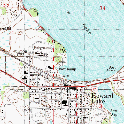 Topographic Map of Vista del Lago Resort Campground, MN