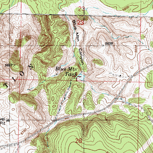 Topographic Map of Blue Mountain Tank, AZ