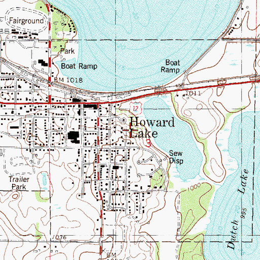 Topographic Map of Howard Lake Christian Church, MN