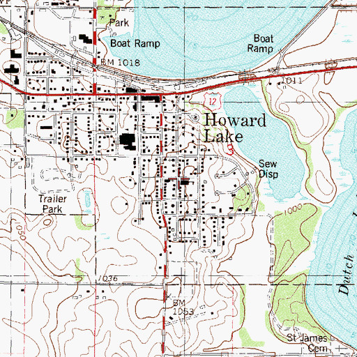 Topographic Map of Saint James Lutheran School, MN