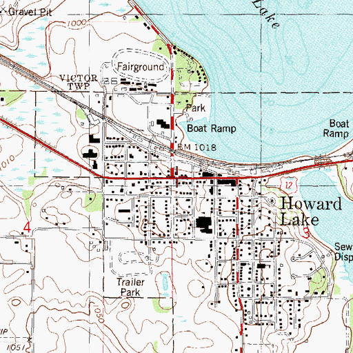 Topographic Map of Howard Lake City Hall, MN