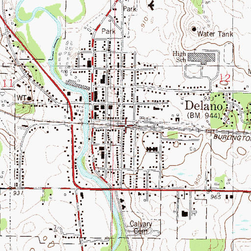 Topographic Map of Delano, MN