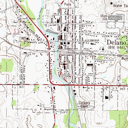 Topographic Map of Saint Peter Catholic Church, MN