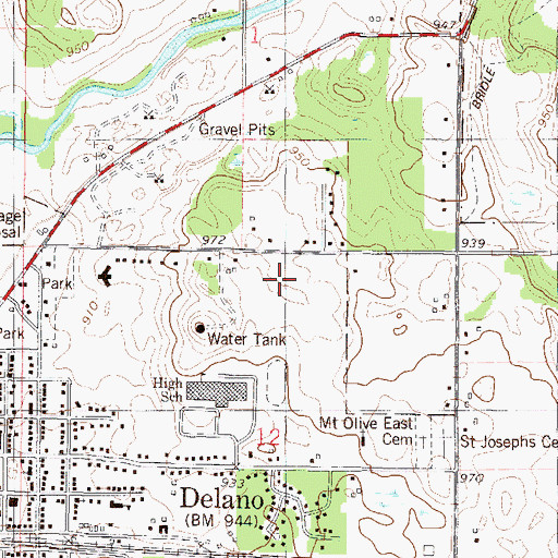 Topographic Map of Delano Elementary School, MN