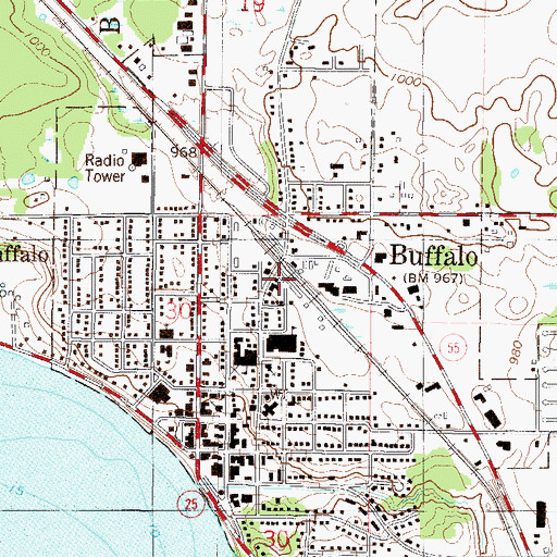 Topographic Map of Buffalo, MN