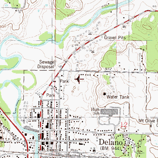 Topographic Map of Delano Healthcare Center, MN