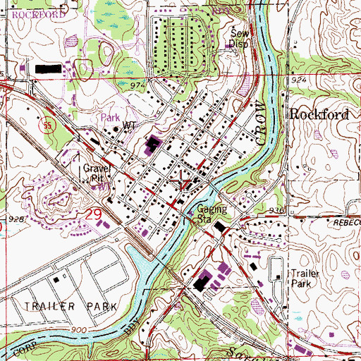 Topographic Map of Cross Evangelical Lutheran Church, MN