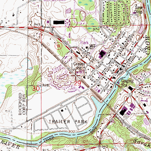 Topographic Map of Rockford, MN