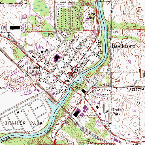 Topographic Map of Rockford Public Library, MN