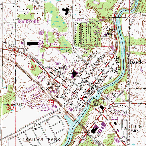 Topographic Map of Rockford Middle School, MN