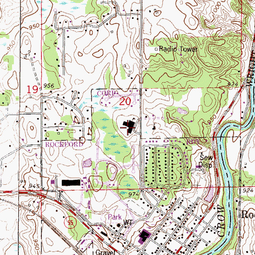 Topographic Map of Rockford Elementary School, MN