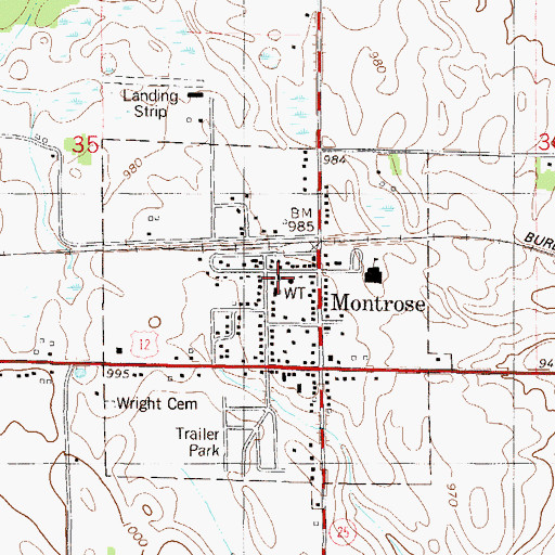 Topographic Map of Montrose Fire Department, MN