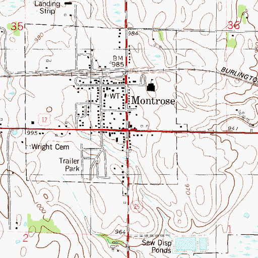 Topographic Map of Saint Paul's and Trinity Lutheran Church, MN