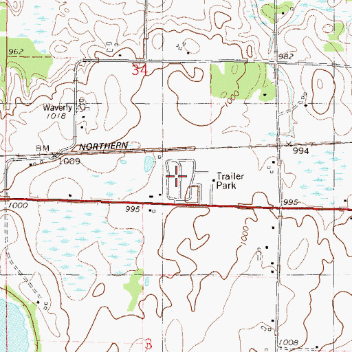Topographic Map of Twelve Hi Mobile Home Estates, MN