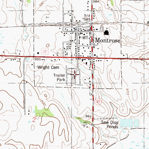 Topographic Map of Montrose Manor Mobile Home Park, MN