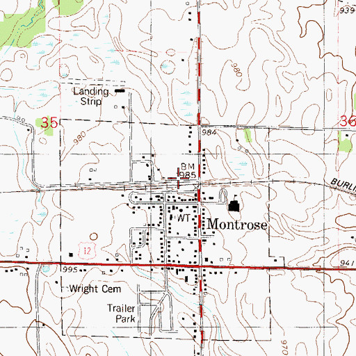 Topographic Map of Montrose, MN