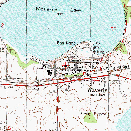 Topographic Map of Saint Mary's Catholic Church, MN