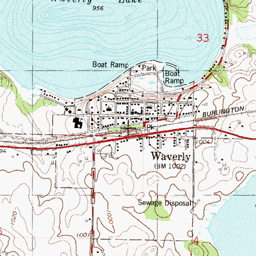Topographic Map of Waverly, MN