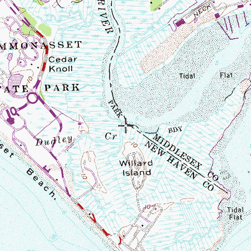 Topographic Map of Dudley Creek, CT