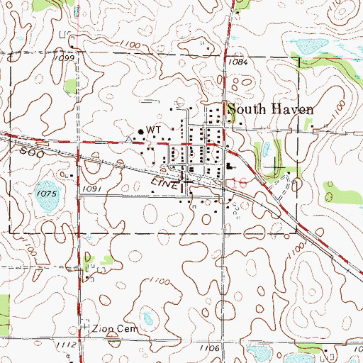 Topographic Map of South Haven, MN