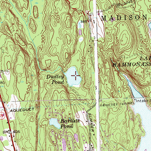 Topographic Map of Dudley Pond, CT