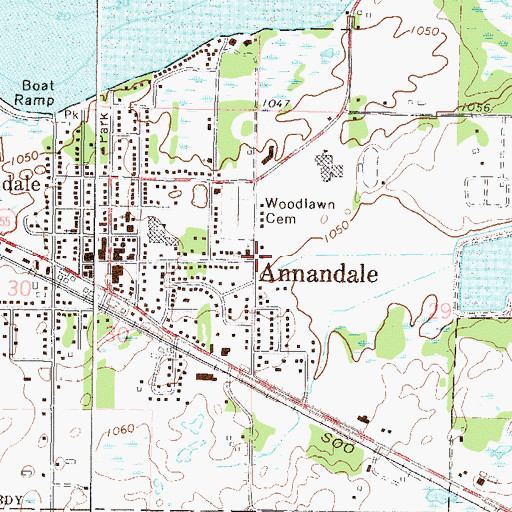 Topographic Map of Zion Lutheran Church, MN