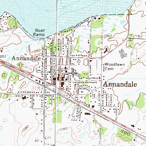 Topographic Map of Annandale Middle School, MN