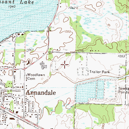 Topographic Map of Annandale High School, MN
