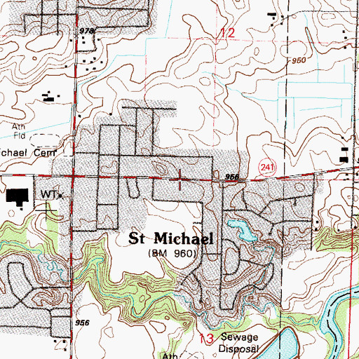 Topographic Map of Saint Michael Post Office, MN