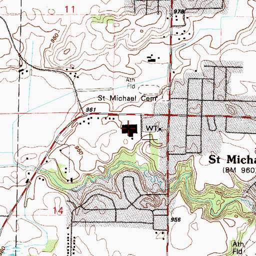 Topographic Map of Saint Michael Elementary School, MN