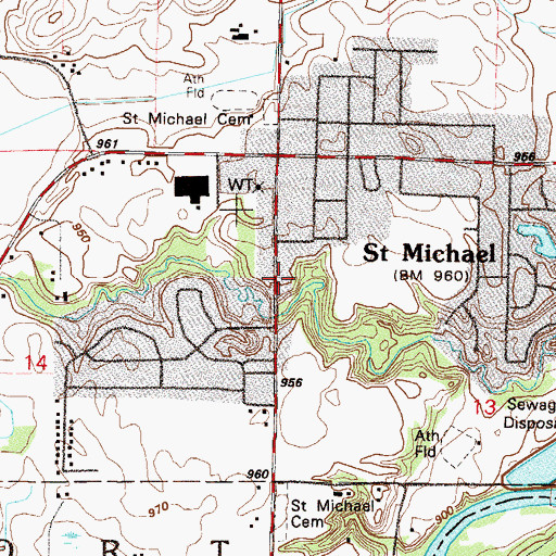 Topographic Map of Saint Michael Fire Department Central Fire Station, MN