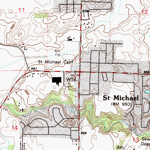 Topographic Map of Saint Michael City Hall, MN