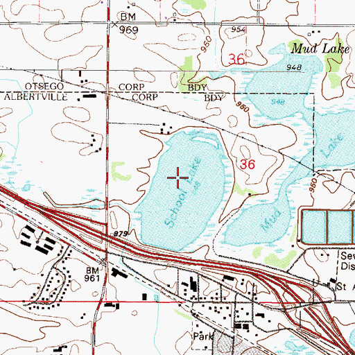 Topographic Map of Outlets at Albertville, MN