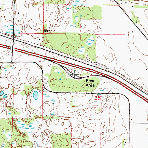 Topographic Map of Minnesotas Highways Historical Marker, MN