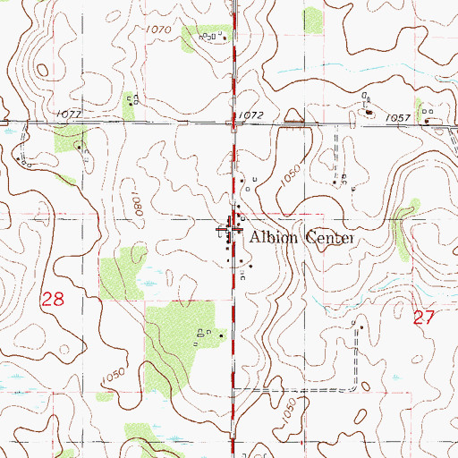 Topographic Map of Albion Post Office (historical), MN