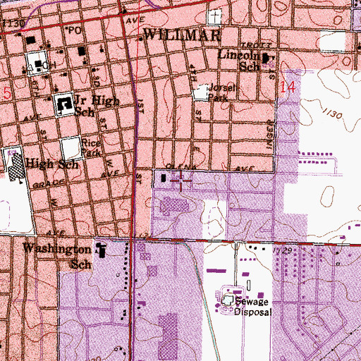 Topographic Map of Calvary Lutheran Church, MN