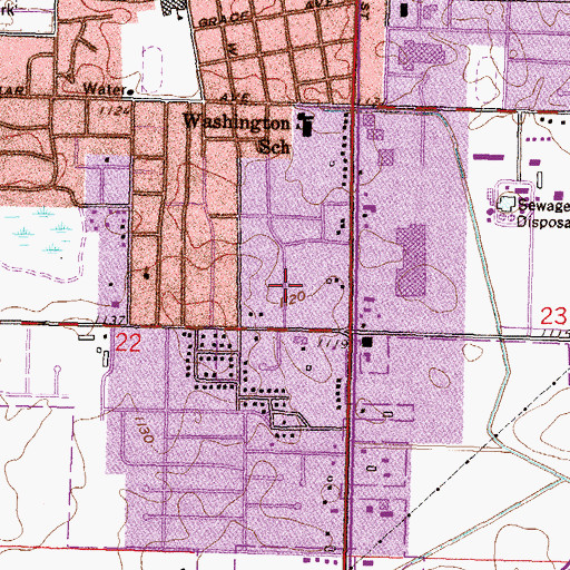 Topographic Map of Immanuel Evangelical Lutheran Church, MN