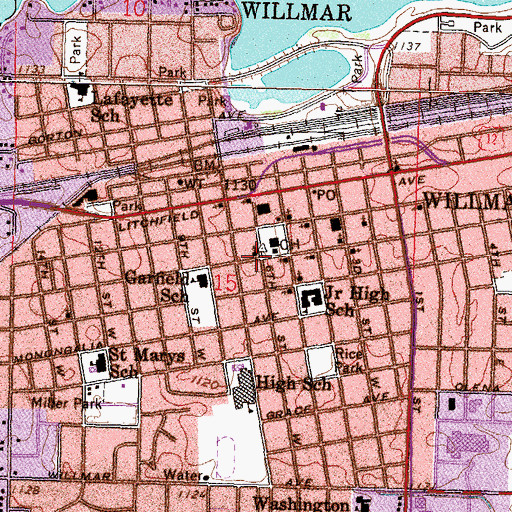 Topographic Map of Saint Luke's Episcopal Church, MN