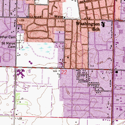 Topographic Map of United Methodist Church, MN