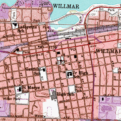 Topographic Map of Kandiyohi County Courthouse, MN