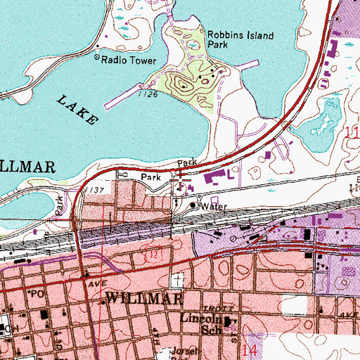 Topographic Map of Kandiyohi County Historical Society Museum, MN