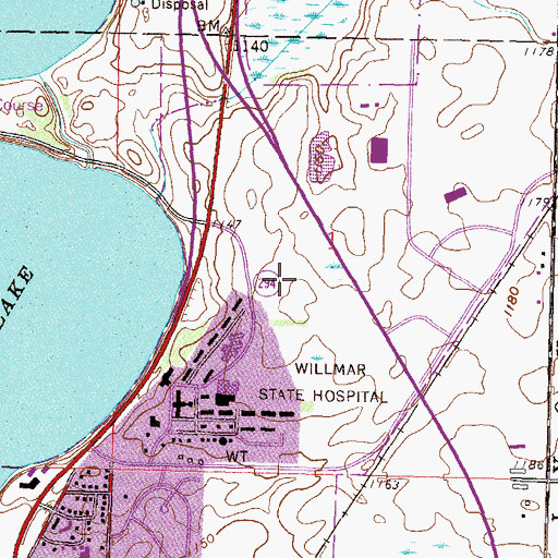Topographic Map of Kandiyohi County Sheriff's Office, MN