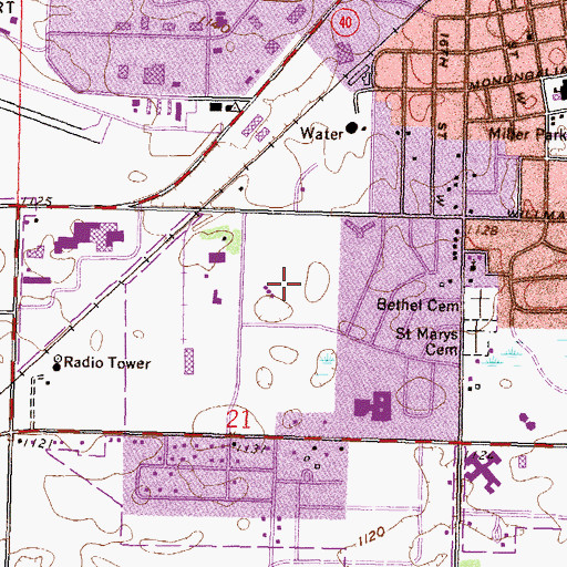 Topographic Map of Baker Diamond, MN