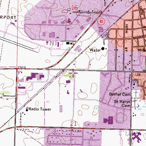 Topographic Map of Lions Park, MN