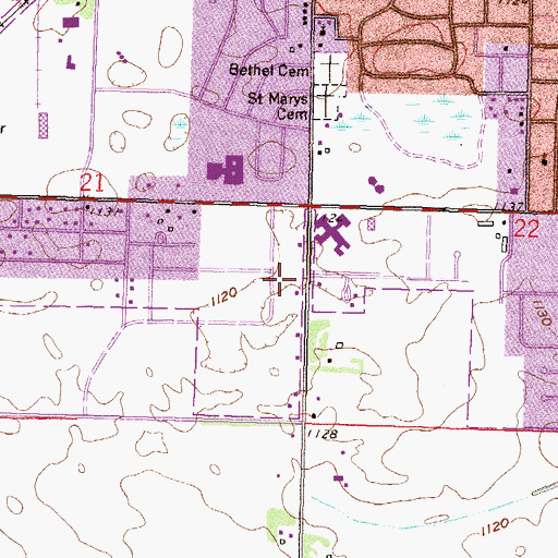 Topographic Map of Westwind Area Park, MN