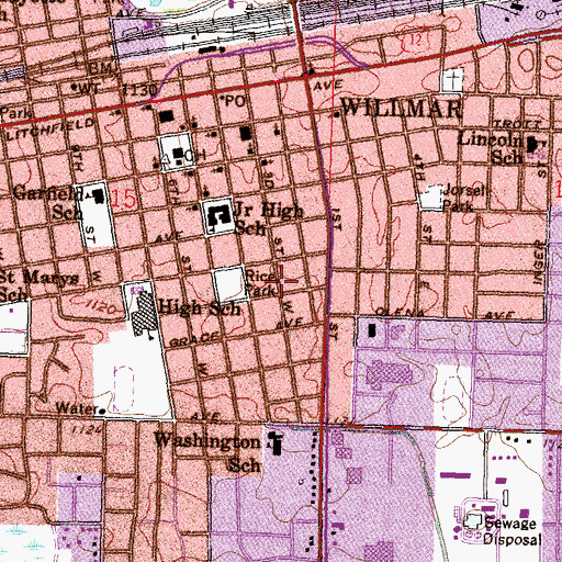 Topographic Map of Rice Park, MN
